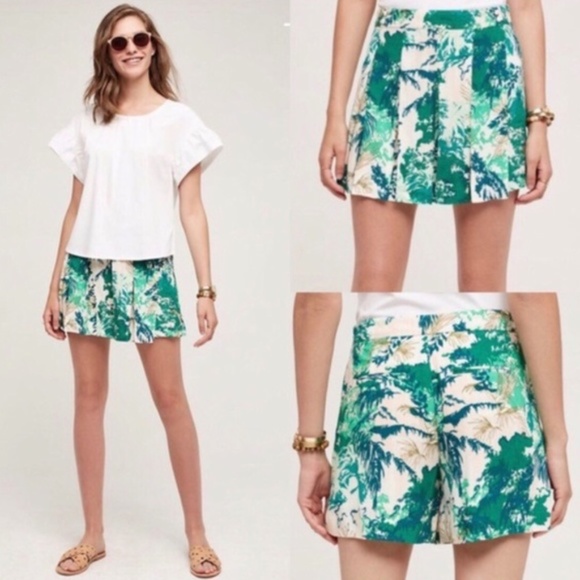 Anthropologie Pants - EUC Anthropologie Elevenses Tropical Floral Print Skort Size 4
